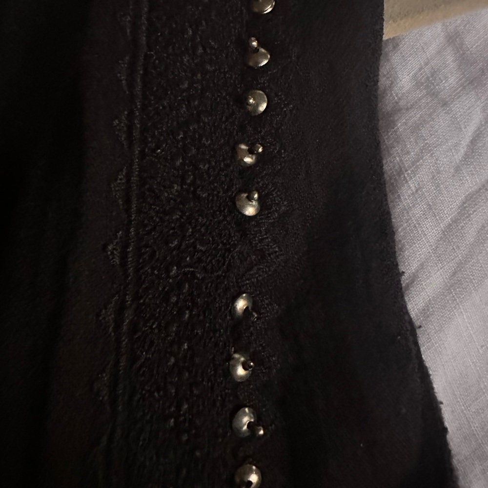 ISABEL MARANT 34 XS BLACK COTTON LINEN BLOUSE - Picture 3 of 3
